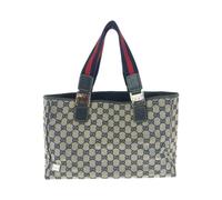 Gucci Vintage, Femme, Pre-owned, Bleu, Taille: ONE Size Pre-owned GG Canvas 2way Tote Bag