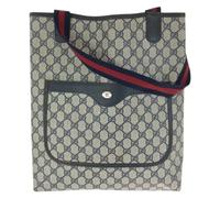 Gucci Vintage, Femme, Pre-owned, Bleu, Taille: ONE Size Sac cabas GG Supreme Canvas Pre-owned