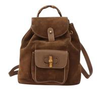 Gucci Vintage, Femme, Pre-owned, Brun, Taille: ONE Size Sac à dos Bamboo Pre-owned