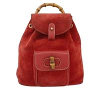 Gucci Vintage, Femme, Pre-owned, Rouge, Taille: ONE Size Sac à dos Bamboo Pre-owned
