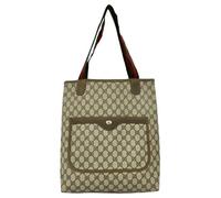 Gucci Vintage, Homme, Pre-owned, Brun, Taille: ONE Size Pre-owned GG Canvas Leather Tote Bag
