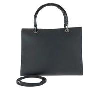 Gucci Vintage - Sac 2way en cuir et bambou Pre-owned - Femme - Pre-owned - Noir - Taille: ONE Size