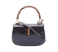Gucci Vintage - Sac à main 2way en cuir et bambou Pre-owned - Femme - Pre-owned - Noir - Taille: ONE Size