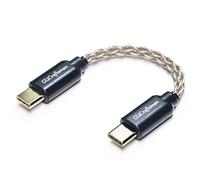 GUCraftsman Câble USB C Type C vers Type C Amplificateur pour Casque 6N à Cristaux Uniques en Argent pour FiiO BTR5 Q1 Q3 Q3s Qudelix 5K xDuoo Link2 XD-05PLUS E1DA 9038G3 9038S 9038D Lotoo PAW S2¡