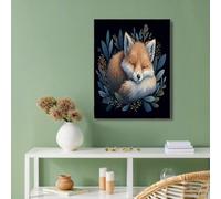 GUCSMN Art Mural d'affiches Animal, Images Tableau Décoration Illustration D'Un Renard Endormi, Affiche Imprimée pour Décoration Murale de Fond du Salon Chambre, 30x40cm Sans Cadre