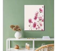 GUCSMN Art Mural d'affiches Fleurs Minimalistes, Images Tableau Décoration Lignes Cosmiques, Affiche Imprimée pour Décoration Murale de Fond du Salon Chambre, 80x120cm Sans Cadre