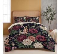 GUCSMN Couette 140x200cm Imprimée pour 1 Personnes en Fleurs Rétro