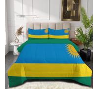 GUCSMN Couette 260x240cm Literie Rwanda Drapeau 4 Saisons