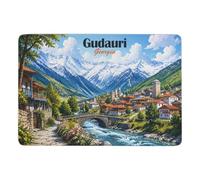 Gudauri, Georgia Mountain Village Tapis 150 x 100 cm, Doux et Antidérapant | Tapis intérieur doux avec poils courts; ajoute une touche douce et décorative; près du lit ou du canapé