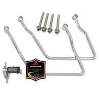 GUDAVO Support de bagage en acier pour sacoche de selle compatible avec Yamaha Harley Davidson Softail Kawasaki VULCAN VN 2000 / VN 900 Yamaha XVS 1100 / XVZ 1300 (Chrome)
