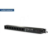 GUDE 8316-1 PDU, noir, 8 contacts de protection, 60 mm de hauteur, 690 mm de large, 70 mm de profondeur