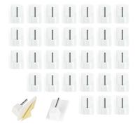 Gudemoore 30 Pcs Crochet Rideau Adhésifs, Plastique Support Tringle Rideaux Sans Percage, Accroche Rideau Autocollants pour les Rideau Sans Percer, Tringle Rideau, Cuisine, Bain(Blanc)