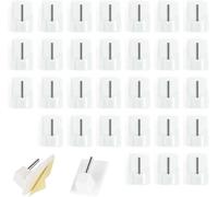 Gudemoore 30 Pcs Crochet Rideau Adhésifs, Plastique Support Tringle Rideaux Sans Percage, Accroche Rideau Autocollants pour les Rideaus Sans Percer,for Cuisine, Bain(Blanc)