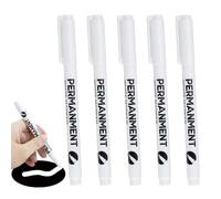 Gudemoore 5 PCS Stylo Blanc Imperméable et SéChage Rapide, Marqueur Blanc Permanent, largeur de trait 1 mm, pour Bois, Pierre, Plastique, Cuir, Verre, Métal, Toile, Céramique