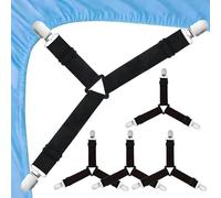 Gudemoore Attache Drap Housse Réglable,4 Pièces Tendeur Drap Housse,Sangles de Support de Drap de Lit,Tendeur Drap avec Clips en Métal pour Draps,pour Draps,Matelas,Ou Canapé