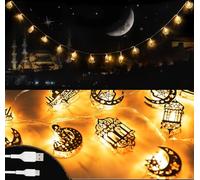 Gudemoore Guirlande lumineuse Ramadan,20 LED 3M USB Rechargeable Ramadan Guirlande Lumineuse, LED Guirlande Lumineuse à Musulmane pour Maison Chambre Intérieur Jardin Extérieur Fête