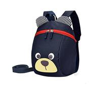 GUDFBALE Sac Motif Chiot/Sac à dos avec sangle de poitrine anti-perte, boucle de sangle, sac à dos pour enfants et tout-petits - Pour enfants de moins de 3 ans(Noir foncé)