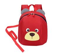 GUDFBALE Sac Motif Chiot/Sac à dos avec sangle de poitrine anti-perte, boucle de sangle, sac à dos pour enfants et tout-petits - Pour enfants de moins de 3 ans(Rouge)