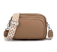 GUDIDBAG Sac Bandoulière Femme Porté Épaule en Cuir Moderne - Sacoche à Main avec Sangle Réglable et Amovible - Large Bandoulière Marron Clair