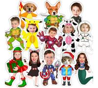 Gudina Coussin Visage Personnalisé,Forme de Chat de Chien Coussin Décoratif, 3D Impression Recto Verso avec Image, Convient pour Anniversaire,Noël,Fête des mères,Cadeau personnalisé.
