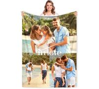 Gudina Couverture personnalisée avec Texte de Photos.avec 1-9 collages de Photos.Couvertures en Flanelle pour Cadeau de Mariage d'anniversaire de Famille s'adapte à Un canapé Chambre salon-80cmX120cm