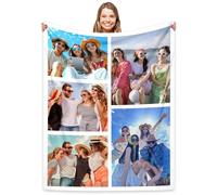 Gudina Couverture Personnalisée, Couverture Photo Personnalisé avec Texte Nom, Couvertures en Flanelle pour, Cadeaux pour Maman, Papa, Petite Amie, Petit Ami, Enfant (5 Photo)