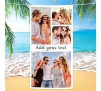 Gudina Serviette de Plage Personnalisée/Serviette de Plage Personnalisée avec Photo/Image/Texte/Nom. IIdéal pour Voyager, Nager, Camping, Vacances, Serviette de Plage Iégère pour Adultes-50 * 100CM