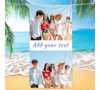 Gudina Serviette de Plage Personnalisée/Serviette de Plage Personnalisée avec Photo/Image/Texte/Nom. IIdéal pour Voyager, Nager, Camping, Vacances, Serviette de Plage Iégère pour Adultes-50 * 100CM