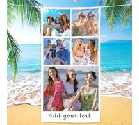 Gudina Serviette de Plage Personnalisée/Serviette de Plage Personnalisée avec Photo/Image/Texte/Nom. IIdéal pour Voyager, Nager, Camping, Vacances, Serviette de Plage Iégère pour Adultes-50 * 100CM