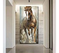 GUDOJK Tableau Décoratif sur Toile Moderne Vertical - Cheval Peinture Photo sur le Mur - Décor à la Maison Affiches Imprime Photos Art 60x120cm