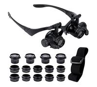 GuDoQi Lunettes Loupe avec 2 Lumières LED, 8 Lentilles Détachables