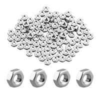 GUDQVOZIHG Lot de 100 écrous hexagonaux M3 en acier inoxydable galvanisé, filetage profond, industriel, argent