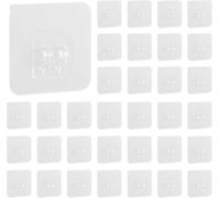 GUDQVOZIHG Lot de 36 Crochets Adhésifs Transparents Extra Forts, Multi-Usages Réutilisables, Imperméables pour Cuisine, Salle de Bain, Mur
