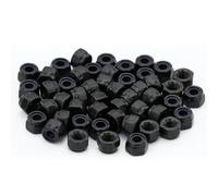 GUDQVOZIHG Lot de 50 écrous hexagonaux M3 en acier au carbone noir, autobloquants et d'arrêt en nylon pour bâtiments résidentiels et industriels