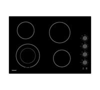 Gudsunal Table de cuisson électrique de 76,2 cm, 4 brûleurs, brûleur à double anneau de 3 000 W pour ébullition rapide, verre incassable, interrupteur à bouton, 9 niveaux de chauffage, cuisinière
