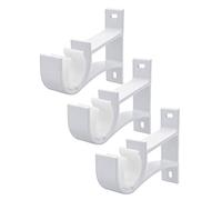 Gudui Lot de 3 supports de tringle à rideaux blancs très résistants pour tringle à rideaux murale, supports de tringle à rideaux de 2,5 cm à 3,8 cm, faciles à installer