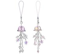 guduling Lot de 2 porte-clés méduses, pendentifs esthétiques pour sac, pendentif, mignons, méduses, pour sac, porte-clés, appareil photo, porte-monnaie, décoration