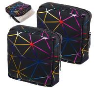 Guduling Lot de 2 tampons de rangement pour serviettes hygiéniques - En cuir imperméable - Avec fermeture éclair - Pour les voyages et la salle de sport