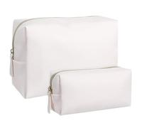 Guduling Lot de 2 trousses de maquillage en cuir pour femme - Petite trousse de maquillage avec fermeture éclair - Étanche - Pour voyage, chambre à coucher, salle de bain, excursion