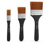 Guduling Lot de 3 pinceaux plats en acrylique - Large brosse à peinture - 25/50/82 mm de large - Pour peinture acrylique, aquarelle, gouache, peinture à l'huile, peinture à l'huile