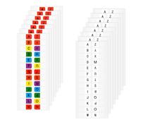 Guduling Lot de 416 onglets alphabétiques colorés de A à Z - Onglets alphabétiques imperméables pour ordinateur portable, manuel, dictionnaire et classement
