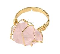 Gue En Or Améthyste Naturelle - Bague Décorative En Améthyste Dorée, Bague Ton Or Améthyste, Bijoux En Pierres Précieuses Naturelles, Bague En Pierres Précieuses Naturelles, Bijoux En Améthyste Nature