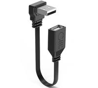 GUEB-90Degree Short Usb Extension Cable 4Inch,Up Angle Usb 2.0 Male To Female Flexible Flat Cord Support Charging And Data Transfer,For Car,Laptop,Printer,Scanner,Keyboard,Mouse (Up Angle)