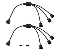 GUEB-Câble Répartiteur Rvb 4 Broches 12 V 4 Broches Femelle Vers Sm 4 Broches Mâle Rgb Extension Câble D'Alimentation Pc Rgb Wires Pour Ventilateur D'Ordinateur Bande Led De Carte (M 1 À 3,2)