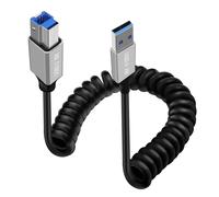 GUEB-Câble Spirale Usb 3.0 B Câble Usb 3.0 Type A Vers Type B Câble D'Imprimante Haute Vitesse 5Gbps Pour Dell,Hp,Canon,Xerox,Brother,Samsung (Type A,0.3-0.8 M)