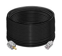 GUEB-Câble Uhf Pl259 Rg58 49.2Ft (15M) Pl259 So239 Câble D'Extension Mâle À Femelle Câble Coaxial Cb À Faible Perte Noir Pour Radio Bidirectionnelle Radio Cb Dispositifs Lan Sans Fil