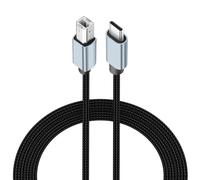 GUEB-Câble Usb B Vers Usb C Pour Imprimante,9.8Ft Usb B To Usb Type C Printer Nylon Braided Cable Usb B Cable Data Transfer Extension Cable For Midi Controller,Printer,Fax Machine (Black)