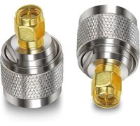 GUEB-Connecteur Coaxial Sma Vers N Adaptateur Coaxial Mâle Vers N Mâle Pour Câble D'Extension D'Antenne Wi-Fi 2 Pièces