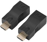 GUEB-Convertisseur Hdmi Vers Rj45,2X Répéteur De Convertisseur D'Extension Câble Prolongateur Réseau 30M Sur Cat-5E Cat6 Unique Sans Perte 30M Adaptateur Conversion 4K * 2K Prend En Charge Hdmi1.4 3