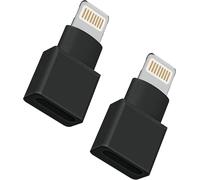 GUEB-Lot De 2 Adaptateurs D'Extension Lightning Pour Iphone - Câble D'Extension Femelle Vers Mâle - Pour Apple Iphone 14 13 Pro Max 12 Mini 11 X Xs Xr 8 7 6 - Chargement Audio Et Vidéo - Transfert De